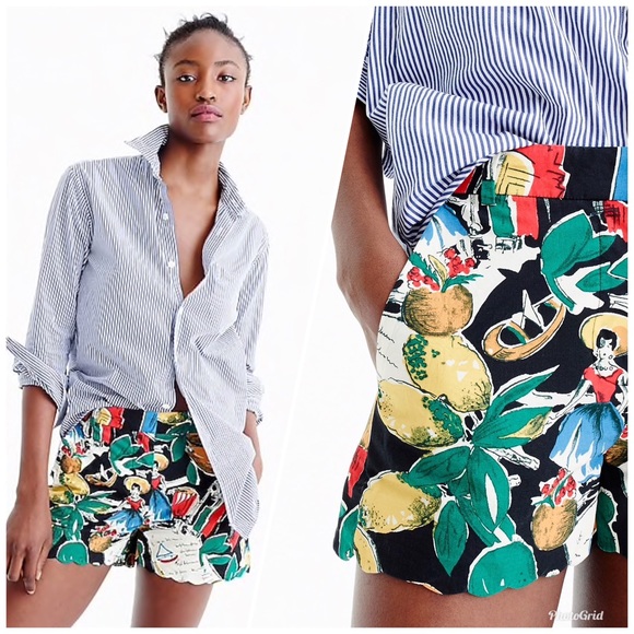 J. Crew Pants - J. Crew High Waisted Shorts In Postcard Print 6